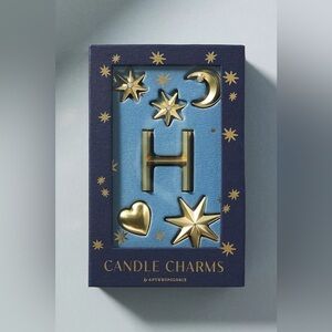 Anthropologie Monogram Candle Charms Gold Letter “H” New In Box Stars Moon